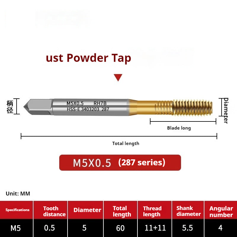 2115-Blind hole die-casting tap powder metallurgy high-speed steel M1-M12 coarse and fine thread stainless steel tapping Shandong Denso Pricision Tools Co.,Ltd.